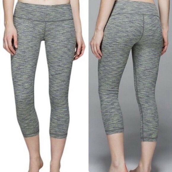 Lululemon Wunder Under Crop II Jacquard Space dye Gray - Picture 1 of 10